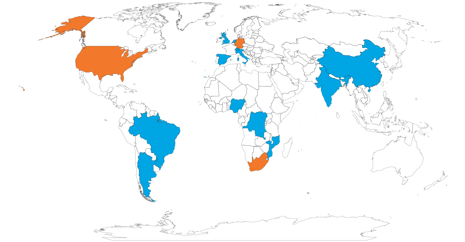 World map showing Talonite delivery countries and local offices